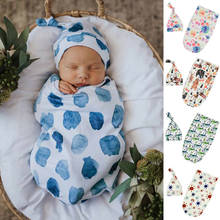 Детское цветочное одеяло-пеленка для мальчиков и девочек, муслиновое одеяло-Пеленка, хлопковые спальные мешки, симпатичный комплект из 2 предметов 2024 - купить недорого