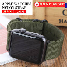 Hot Sell Nylon Watchband for Apple Watch Band Series 5/4/3/2/1 Sport Leather Bracelet 42mm 44mm 38mm 40mm Strap For iwatch Band 2024 - buy cheap