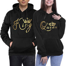 Sudadera con capucha para parejas, jerseys, chándales, regalo, sudadera con estampado de rey y reina, 2021 2024 - compra barato