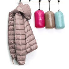 Зимняя женская куртка светильник Кая пуховая куртка, пуховая куртка с капюшоном на белом утином пуху, парка, женское повседневное тонкое портативное пальто, 6XL 7XL 2024 - купить недорого