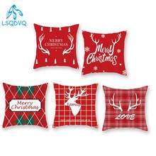 Merry Christmas Decorative Throw Pillow Case Christmas Trees Deer  Polyester Cushion Cover for Sofa Home Decoration 2024 - buy cheap