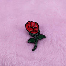 Feminist rose enamel pin beautiful strong women girl power collection 2024 - buy cheap