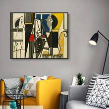 Posters and Prints Cuadros Replica of Classic Artwork Picasso's Painter and Model Painting Print Canva Picture Abstract Wall Art 2024 - buy cheap