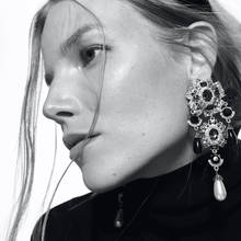 FASHIONSNOOPS za Luxury Metal Drop Earrings Handmade Rhinestone Statement Earrings For Women Gift Accessories 2024 - buy cheap