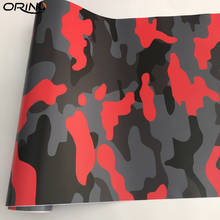 Self Adhesive Black Red Grey Camo Vinyl Camouflage Car Sticker Decal Printed Graphics PVC Car Wraps Foil With Air Release 2024 - buy cheap