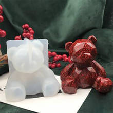 Geometric Bear Silicone Mold Cute Bear DIY Fondant Craft Mirror Mould DIY Craft Jewelry Pendant Epoxy Resin Tool 2024 - buy cheap