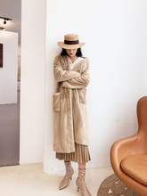 Arlene sain 2020  new imported beige velvet mink whole mink coat women winter fashion mid-length 2024 - buy cheap