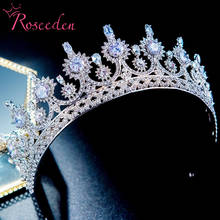 Mystic Cubic Zirconia Wedding Tiara Diadem For Bride Rhinestone Princess Crown Headband RE3904 2024 - buy cheap