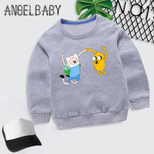 Boys Girls Sweatshirt Kids Adventure Time Finn and Jake Design Cartoon Hoodies Children Autumn Tops Baby Cotton Clothes,KYT5200 2024 - buy cheap