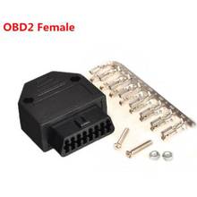 Balck Blue Optional OBD2 OBD II 16 Pin Connector Socket Diagnostic Tool Adapter OBD Connector + Enclosures + Terminal + Screws 2024 - buy cheap