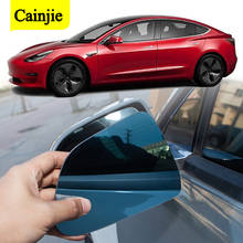 Espelho retrovisor para tesla model 3 peças, espelho retrovisor automotivo azul, com lente de vidro com suporte e função aquecida 2024 - compre barato