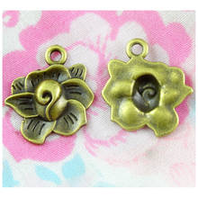 60pcs/lot Flower Charms Pendant Diy Metal Jewelry Making Antique Bronze Color 18.7*21MM 2024 - compre barato