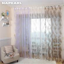 NAPEARL 1 PC Modern Style Fashion Design Jacquard Striped Curtain Tulle Fabrics for Bedroom Window Blinds All Match 2024 - buy cheap