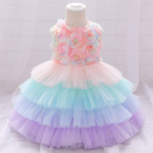 Baby Girls Dress Newborn Baby Rainbow Princess Dress For Baby 2 1st Year Birthday Dress Evening Costume Infant Party Dress 2024 - buy cheap