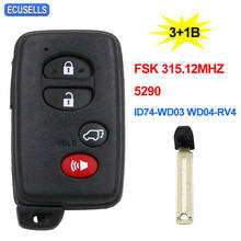 3 + 1/4 кнопки умный дистанционный Автомобильный ключ FSK315.12-5290-ID74-WD03 WD04-RV4 для Lexus для Toyota Crown 2010-2013 + TOY48 Аварийный ключ 2024 - купить недорого