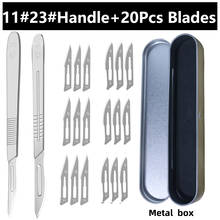 Carbon Steel Surgical Scalpel Blades handle and Blades Number 11 23 Surgical Medical Cutting Handel Scalpel Knife DIY Tool Kits 2024 - buy cheap