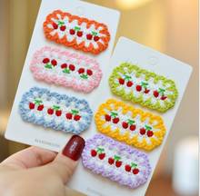 Kids baby Hair Accessories Ornament Knitting Cherry Wrapped Snap Hair Clips 6pcs/lot Toddlers Girls Cute Fresh 5.5CM Hairpin 2024 - buy cheap