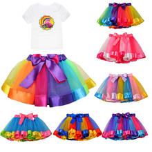 tenis infantil menino rainbow skirt infantil baby girl skirt children summer tulle tutu pettiskirt for 0-9Years 2024 - buy cheap