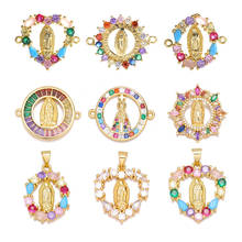 Juya-abalorios religiosos de cristal de la Virgen María, conector de accesorios para la oración religiosa, fabricación de joyas de San Jesús 2024 - compra barato