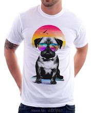 Camiseta con estampado de PUG Life Dog para hombres, camisa divertida de algodón, Hip-Hop, color blanco, Harajuku, de verano 2024 - compra barato