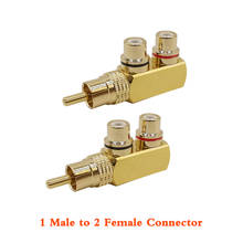 2Pcs Gold Plated RCA AV Audio Splitter Plug Connector 1 RCA Male to 2 RCA Female AV Lotus Audio Video Adapter Plug F Connector 2024 - buy cheap