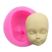 Food Food Grade Silicone 3D Baby Face Girl Head Shape DIY Chocolate Mold Fondant Candy Soap Polymer Clay Crafting Mould Baking 2024 - buy cheap