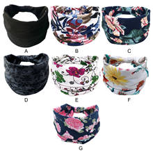 Fashion Printed Pattern Cotton Width Elastic Head Wrap Hair Band Headband Hairband for Women Girls Yoga Sports Workouts 2024 - buy cheap