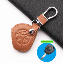 High Quality Genuine Leather Remote Key Case Car Key Wallet For Lada chain For Renault Keychain 3 buttons remote control 2024 - buy cheap
