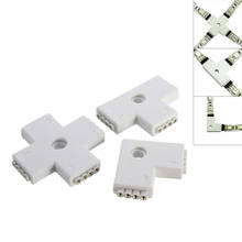 Conector LED de 10mm y 4 pines con forma de L/T/X para tira de luces LED RGB 3528 5050, conectores adaptadores de cinta sin soldadura, 5 uds. 2024 - compra barato
