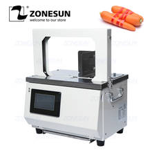 ZONESUN Automatic Strapping Machine Opp Hot Melt Supermarket Vegetable Baler For Sausage Food Tape Strapping Binding Machine 2024 - buy cheap