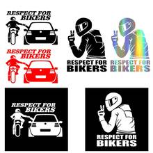 2022 New  3D Respect for Cyclists Waterproof Reflective Biker Motorcycle Car Sticker Decal 2024 - buy cheap