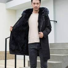 Winter Parka Men Coat Real Racoon Fur Lined Jacket Hooded Warm Outwear Cassic Fashion Outwear 2020 New Arrival 2024 - buy cheap