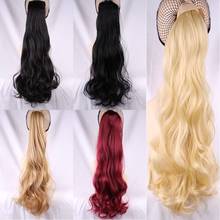 JOY&BEAUTY 22" Long Wavy Ponytails for Women Heat Resistant Synthetic Drawstring Fake Hair Pony Tail Extensions 2024 - buy cheap