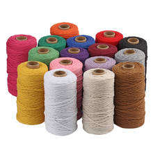 Cordón de algodón 100% de 3mm, cuerda trenzada artesanal de macramé, suministro decorativo para el hogar y boda, 100 metros por rollo 2024 - compra barato