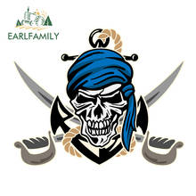 Earlfamily 13cm x 10.4cm para o pirata bandana jolly roger crânio carro windows decalque carro auto assessoires adesivos protetor solar decoração 2024 - compre barato