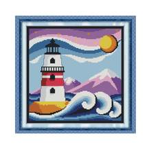 Lighthouse 6 Patterns Counted Cross Stitch Kits for Embroidery Kits 14CT 11CT DIY Handwork Needlework Sets DMC Cross-stitch Sets 2024 - купить недорого