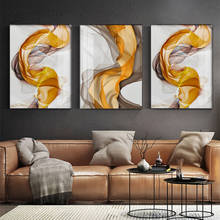 Wall Canvas Painting Abstract Yellow and Grey Gauzy Silks Poster and Print Modern Art Picture for Living Room Bedroom Home Decor 2024 - buy cheap