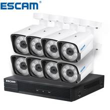 Escam-sistema de câmera de segurança, resolução hd 1080p, 8 canais, poe, nvr, led infravermelho, suporte para onvif 2024 - compre barato