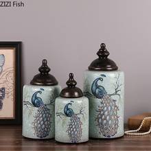 Креативный керамический горшок в стиле ретро с изображением цветов и птиц 2024 - купить недорого