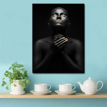 Tela impressa para decoração de casa, quadros modernos, fotos africanas, preto, ora, arte para parede, pintura, estilo nórdico, poster para sala de estar 2024 - compre barato