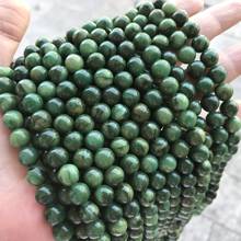 Round Natural African Jades Stone Beads 6/8/10mm Loose Gem Stone Beads For DIY Jewelry Making Bracelet Strand 15'' 2024 - buy cheap