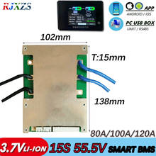 Smart BMS 15S 120A 63V Bluetooth Lithium ion PCM With Android Bluetooth APP UART Software (PC) Monitor 2024 - buy cheap