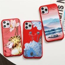 Pretty lotus flower Phone Case For iPhone XS MAX 11 Pro X XR 7 8 6 Plus Candy Color red Soft Silicone Cover 2024 - buy cheap