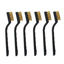 6PCS Mini Wire Brush Set Brass Nylon & Stainless Steel Bristle Jewelry Cleaning 2024 - compre barato