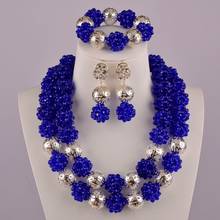 Royal Blue African Beads Jewelry Set Nigerian Necklace Wedding Jewelry Sets 2024 - buy cheap