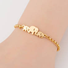 Oly2u Stainless Steel Lucky Gold Small Elephant Charm Bracelets Bangles Best Friends Christmas Gifts Armband Bileklik Pulseras 2024 - buy cheap