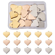 40Pcs Stainless Steel Heart Charms Mixed Polished Blank Stamping Tag Pendants for DIY Necklace Bracelet Accessories 2024 - buy cheap