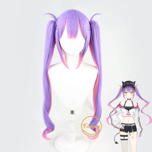 Tokoyami Towa Vtuber Youtuber Hololive Cosplay Wig Heat Resistant Synthetic Long Braid Pink Purple Hair Wig+ Free Wig Cap 2024 - buy cheap