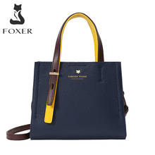 FOXER High Quality Simple Genuine Leather Women Handbag Soft Female Shoulder Handle Bags Lady Fashion Commute Crossbody Tote Bag 2024 - buy cheap