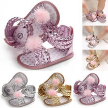 Focusnorm/летние сандалии для новорожденных девочек 0-18 месяцев; Милая обувь на мягкой подошве с мехом для маленьких принцесс 2024 - купить недорого
